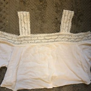 OTS white crochet top (M)